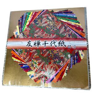 Japanese Origami Folding Paper 6" Yuzen Chiyogami Made In Japan Gold Accent NEW